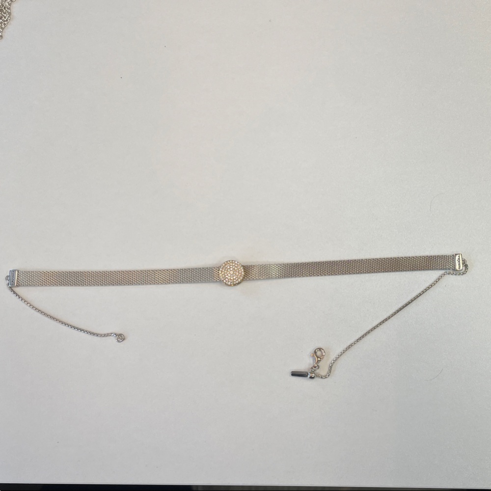 Pandora Silver Mesh Necklace with Gold Accents (reflection collection)